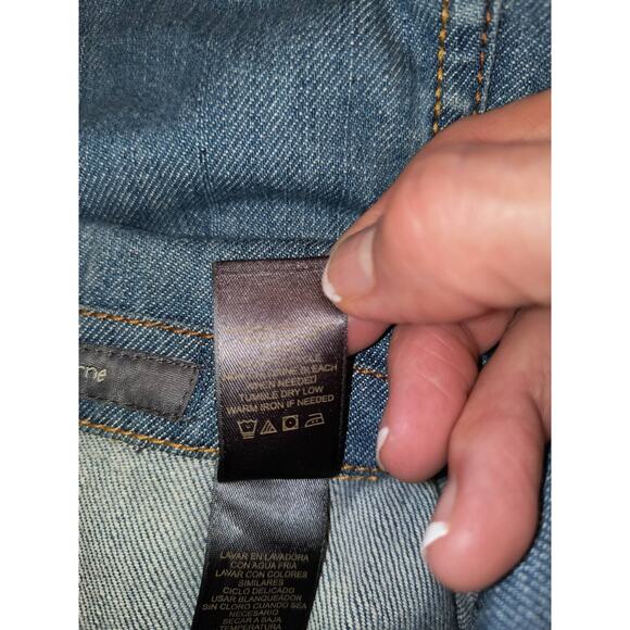 Liz Claiborne Denim Jean Jacket Women's Size L Stitching Button Up Pockets Y2k - Picture 9 of 14